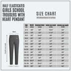 Grey Pull-On School Trousers – Half Elasticated Waist with Heart Pendant
