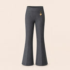 Grey Pull-On Jersey Bootleg School Trouser – Flared Leg with Heart Pendant