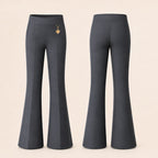 Pack of 2 Grey Pull-On Jersey Bootleg School Trousers – Flared Leg with Heart Pendant