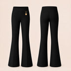 Pack of 2 Black Pull-On Jersey Bootleg School Trousers – Flared Leg with Heart Pendant