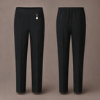 Pack of 2 Black Pull-On School Trousers – Half Elasticated Waist with Heart Pendant