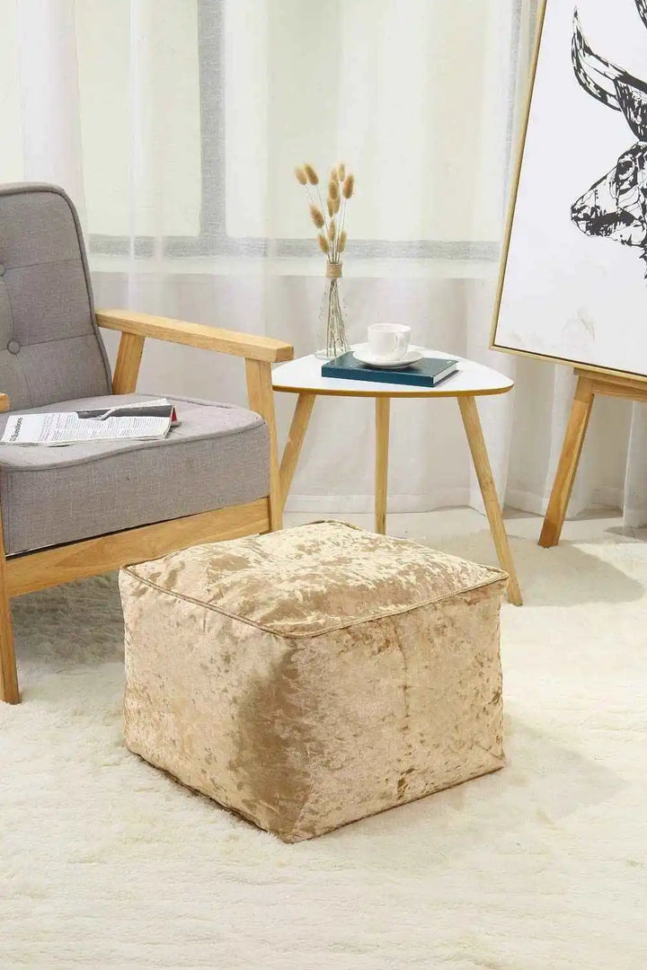 gold crushed velvet beans bag