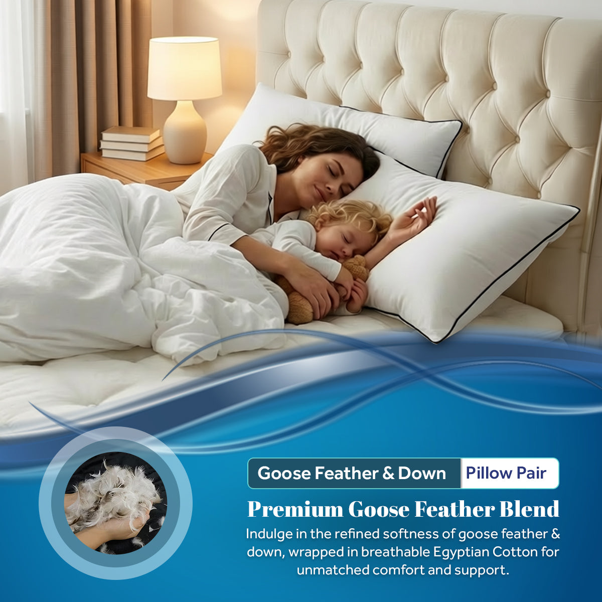 Goose Feather & Down Pillows | Pack of 2