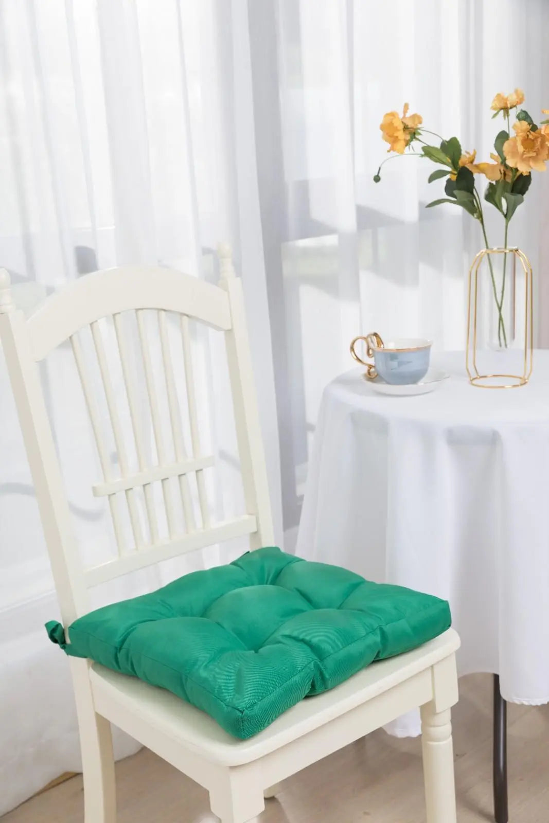 green chair seat cushions