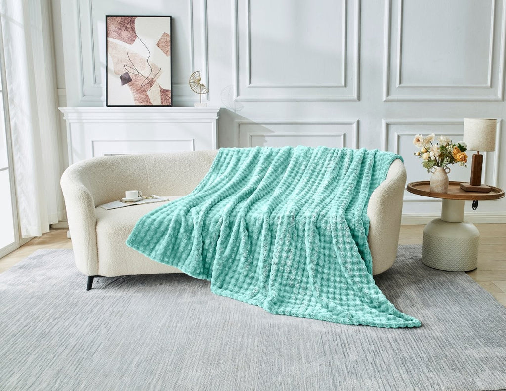 Bubble Jacquard Fleece Throws | 6 Colours
