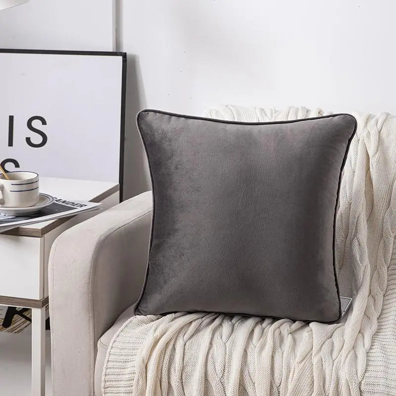 grey velvet cushion covers