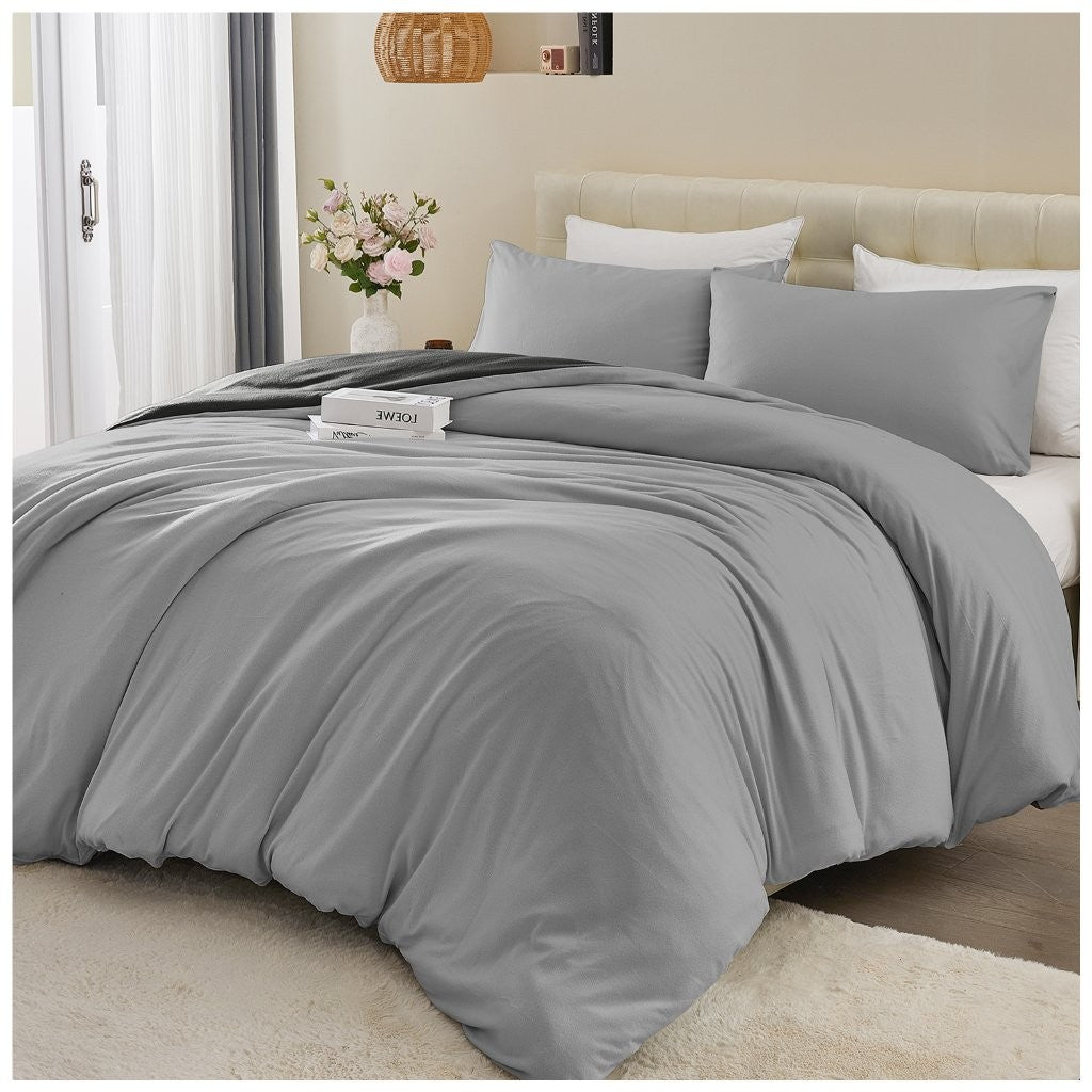 Soft Touch Reversible Plain Duvet Cover Set | 6 Colours