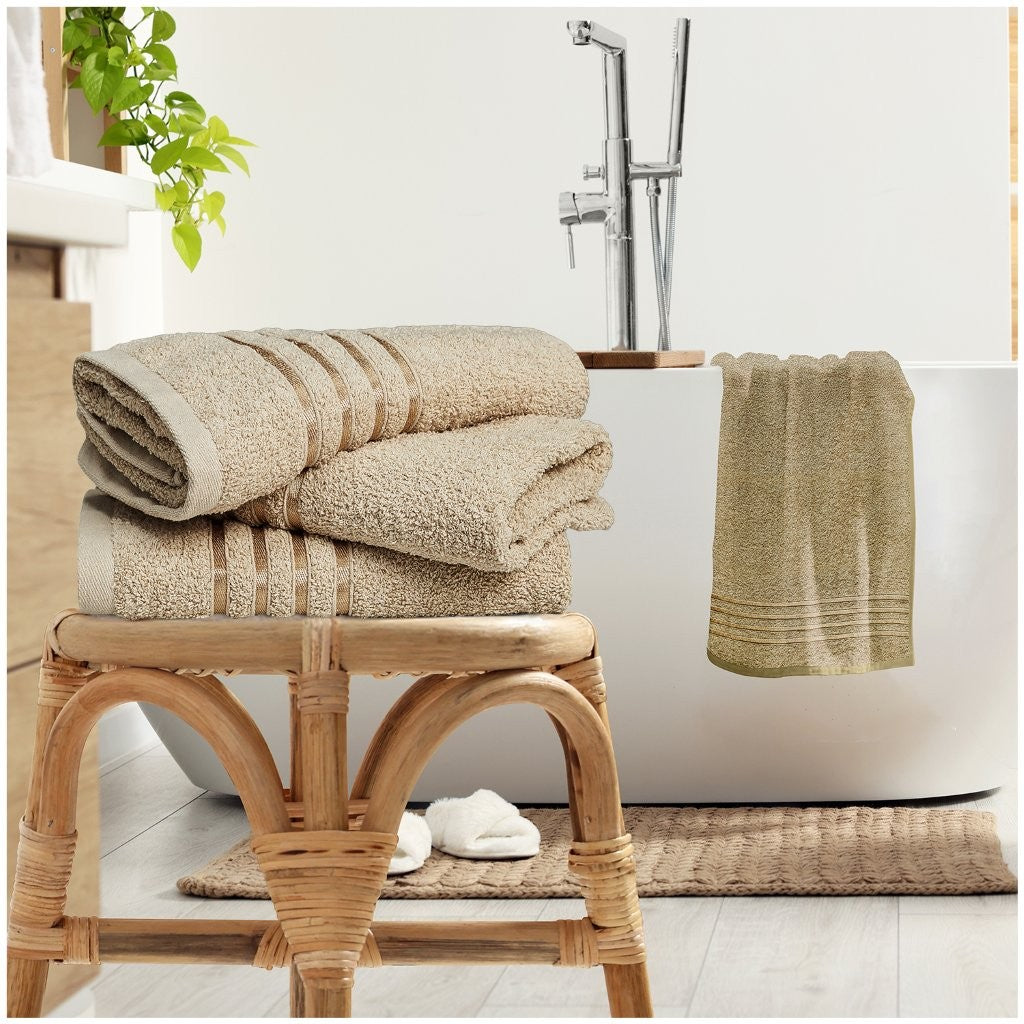 100% Egyptian Cotton Estrella Stripe Towels | 9 Colours | 500 GSM