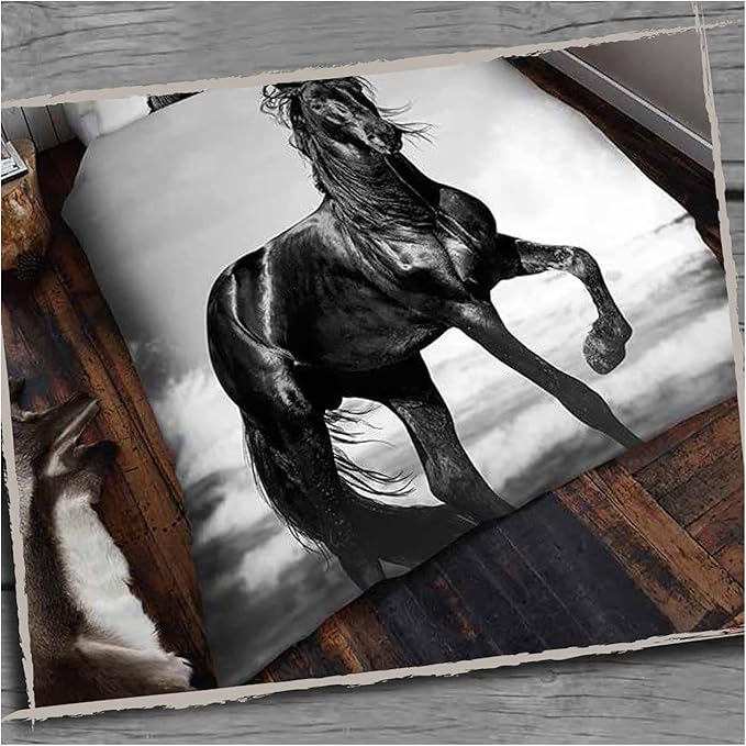 3D Horse Printed Animal Throws