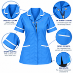 Hospital Blue women’s nurse tunic view 4