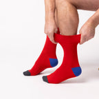 Men’s Hybrid Blue/Red Colourburst Gentle Grip Cotton Rich Socks