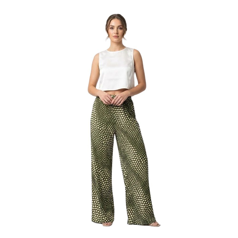 Spot Printed Jersey Palazzo Trousers | 3 Colours