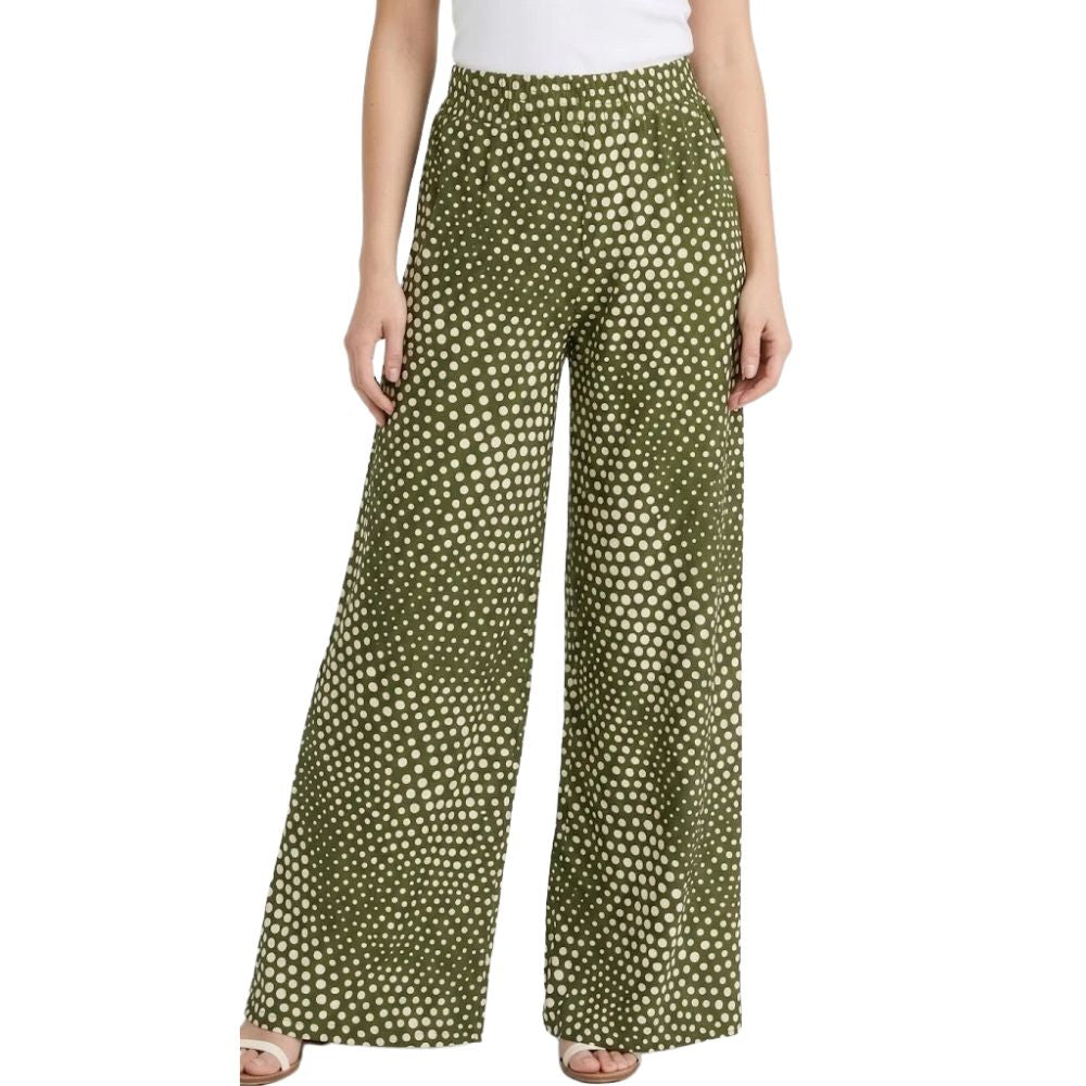 Spot Printed Jersey Palazzo Trousers | 3 Colours