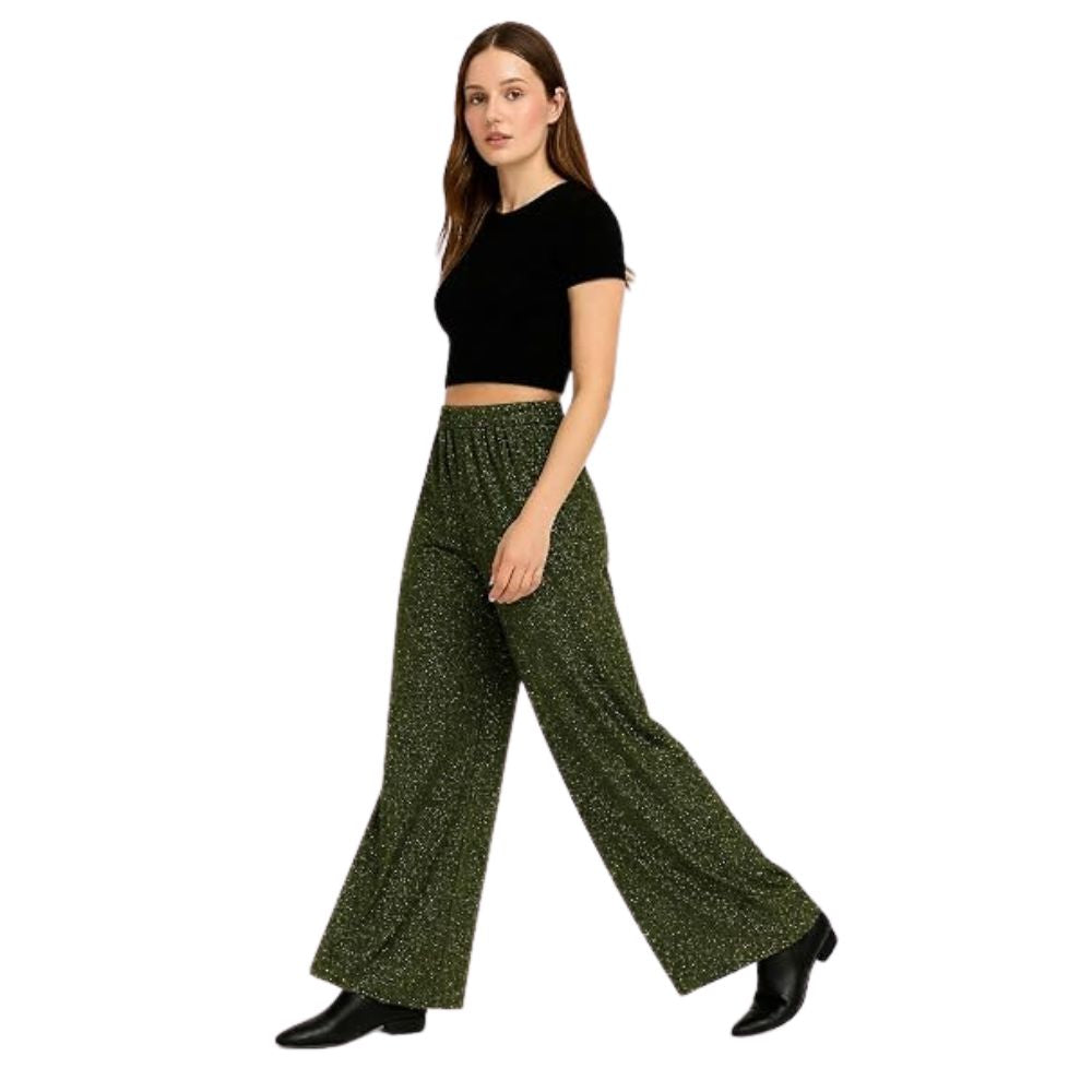 Metallic Glitter Jersey Palazzo Trousers | 7 Colours