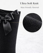 Girls Knee High Socks with Satin Bow | 4 Colours