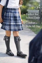 Girls Knee High Socks with Satin Bow | 4 Colours