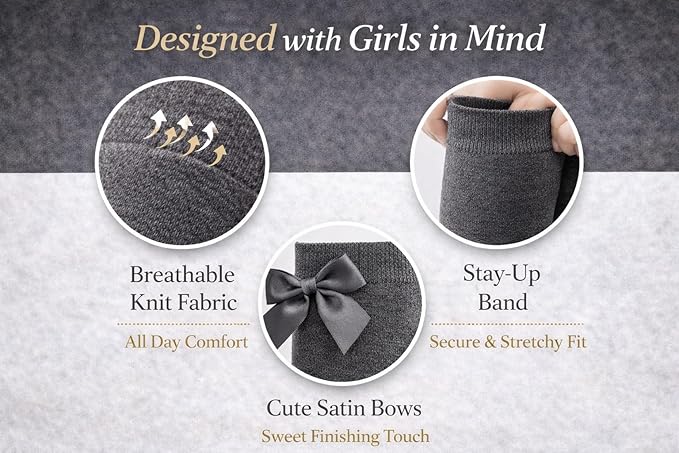Girls Knee High Socks with Satin Bow | 4 Colours