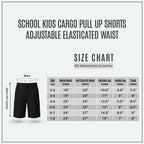 Pack of 2 Black Adjustable Waist Pull Up Cargo Shorts