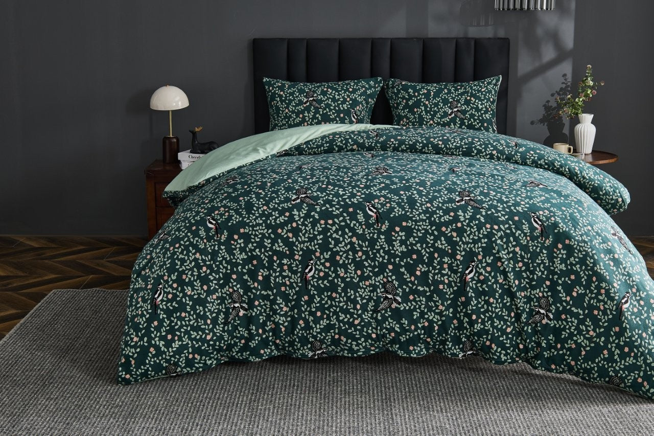 Lettie Green Soft Touch Printed Duvet Cover Set