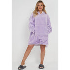 Lilac Sherpa Fleece Oversized Blanket Hoodie
