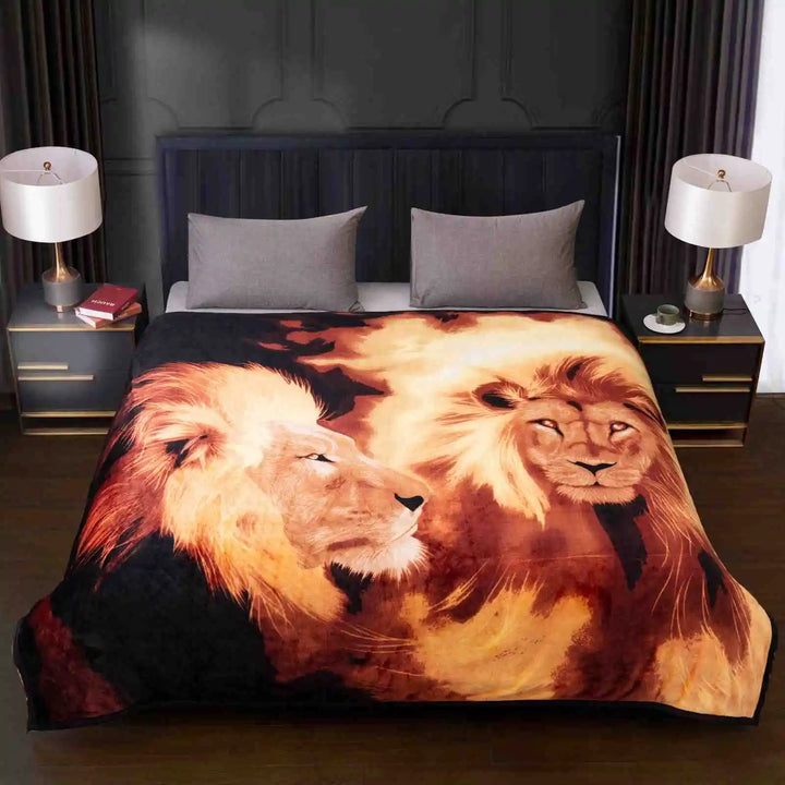 lions mink throw
