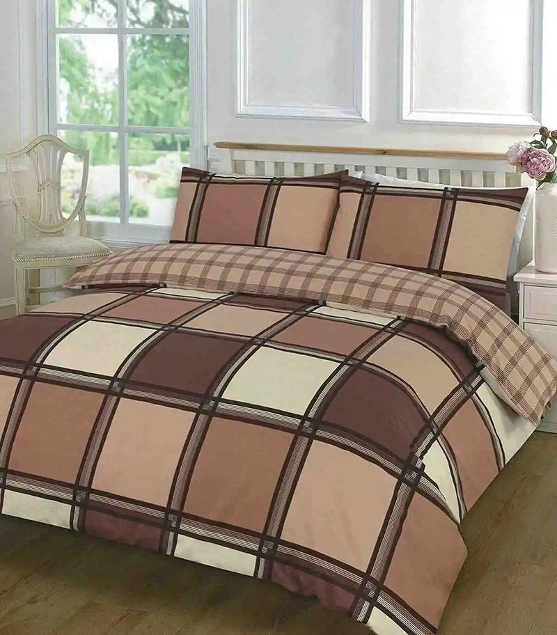 logan printed duvet cover set chocolate
