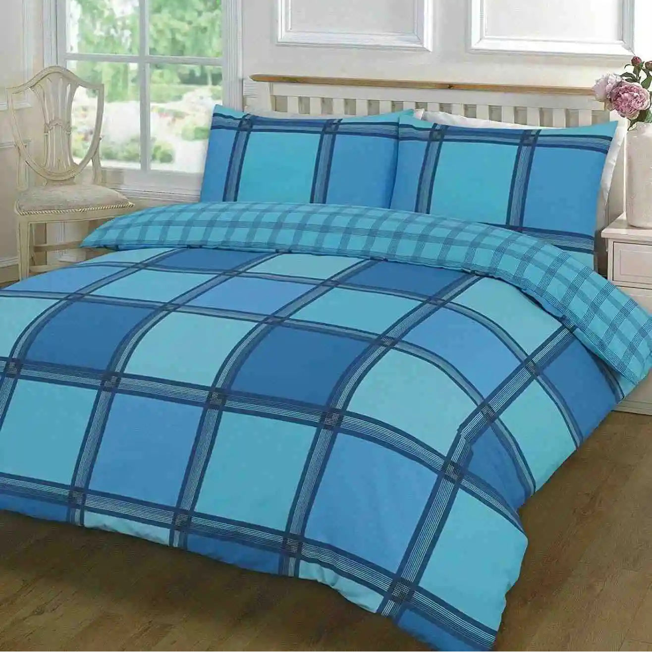 logan printed duvet cover set teal