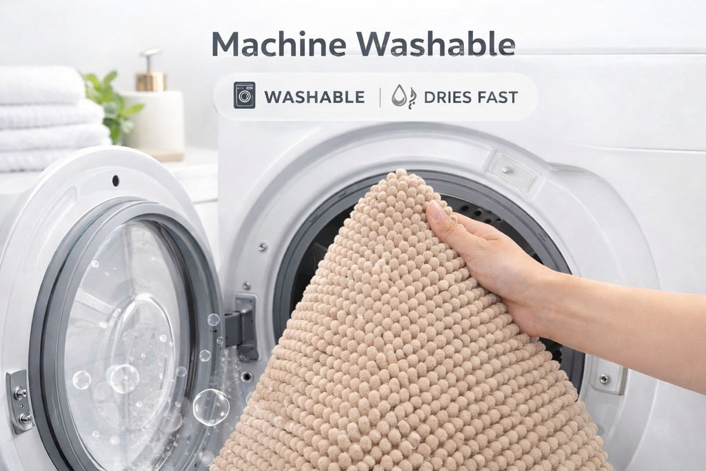 Shaggy Chenille Loop 2 Pcs Bath Mat Set | 7 Colours
