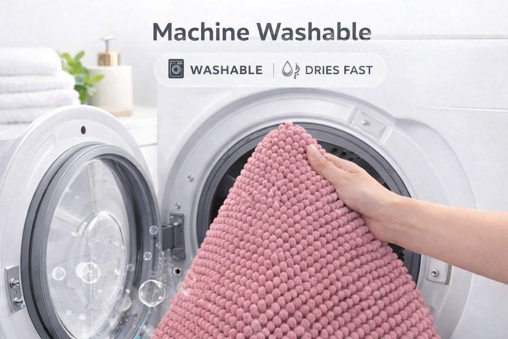 Shaggy Chenille Loop 2 Pcs Bath Mat Set | 7 Colours