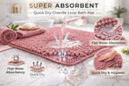 Shaggy Chenille Loop 2 Pcs Bath Mat Set | 7 Colours
