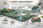 Shaggy Chenille Loop 2 Pcs Bath Mat Set | 7 Colours