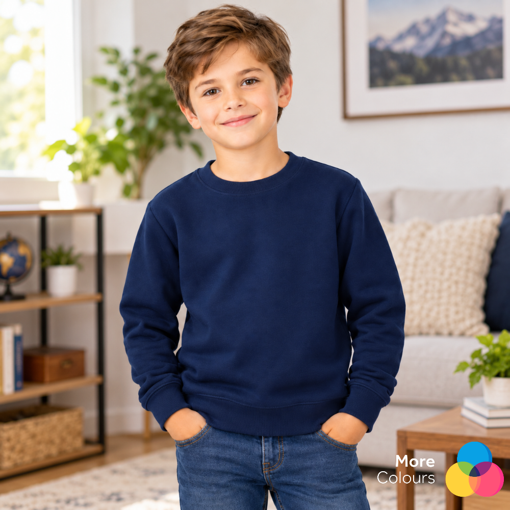 Boys' Crew Neck Fleece Jumper Long Sleeve Sweatshirt