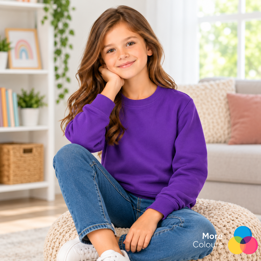 Girls' Crew Neck Fleece Jumper Long Sleeve Sweatshirt
