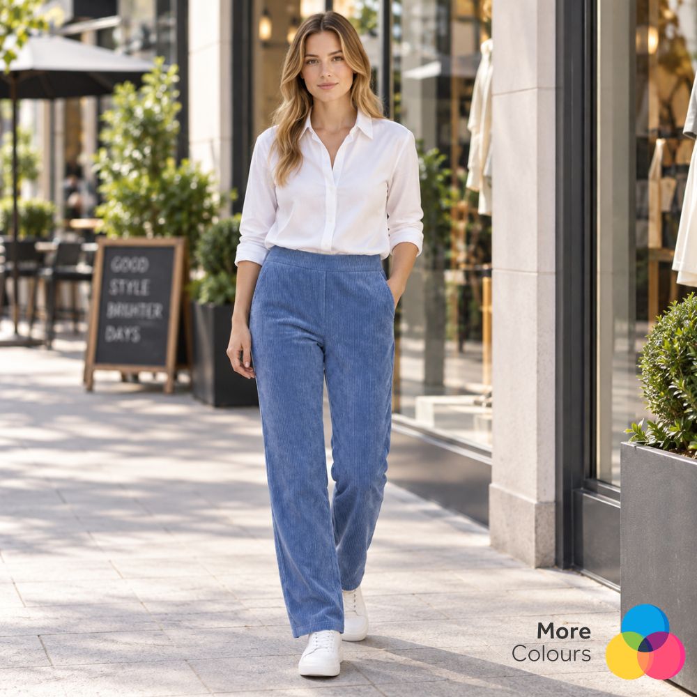 Ribbed Corduroy Pull-On Trousers | 6 Colours