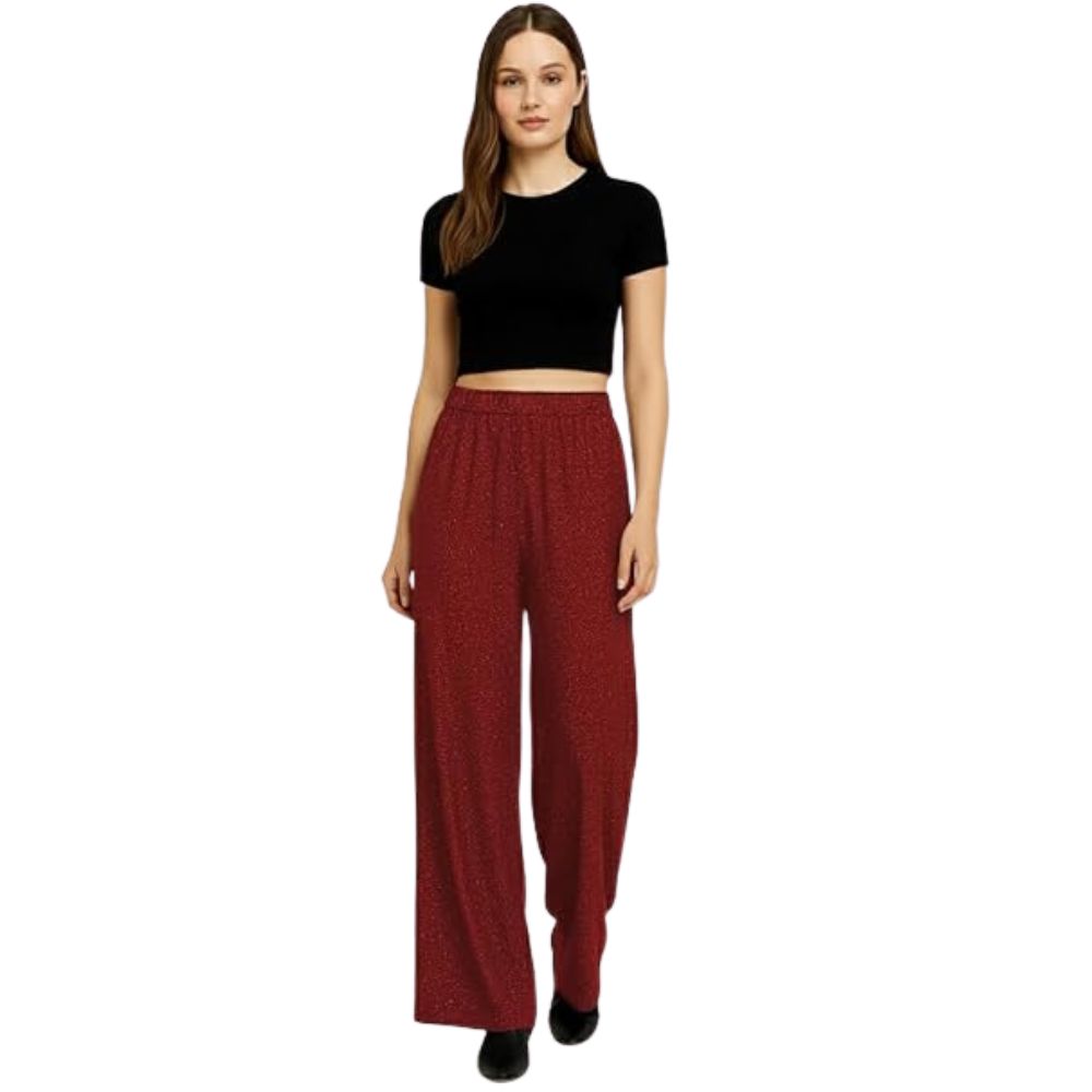 Metallic Glitter Jersey Palazzo Trousers | 7 Colours