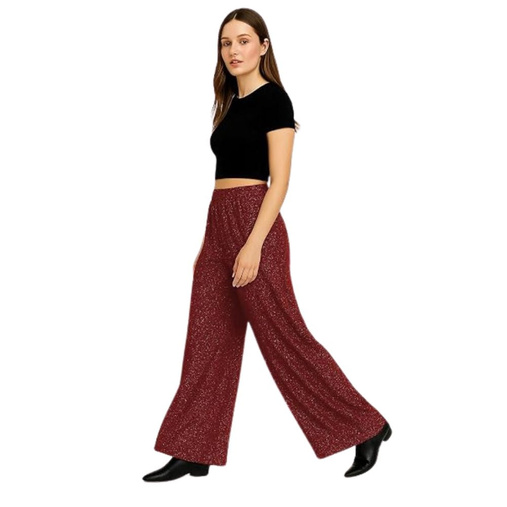 Metallic Glitter Jersey Palazzo Trousers | 7 Colours