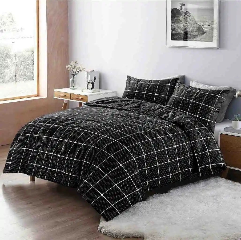 mateo printed duvet set black