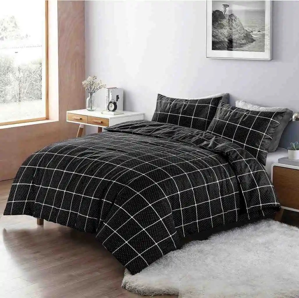 mateo printed duvet set black