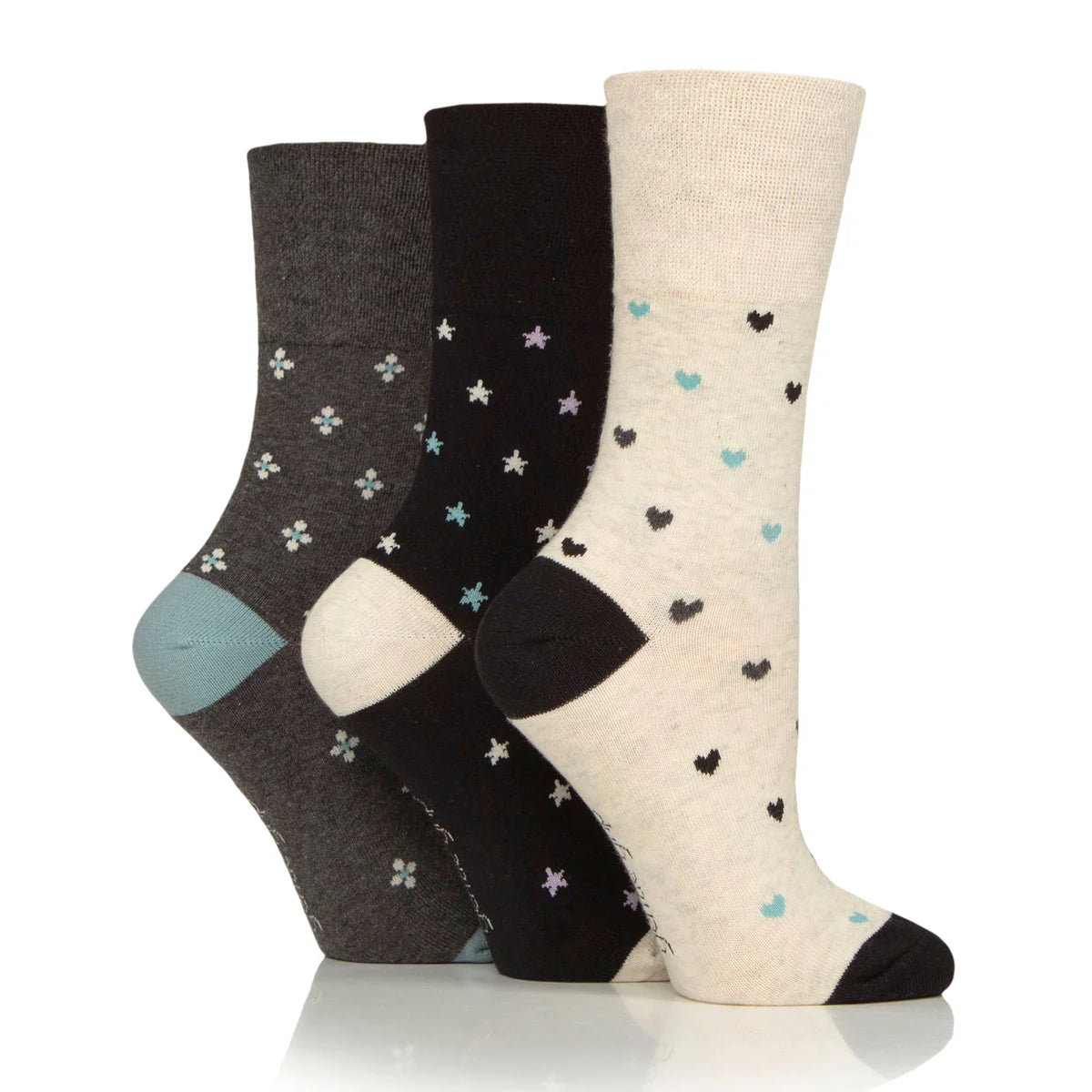 Women Micro Pattern Gentle Grip Cotton Rich Socks