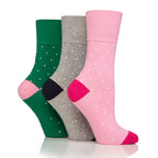 Women Micro Polka Dot Gentle Grip Cotton Rich Socks