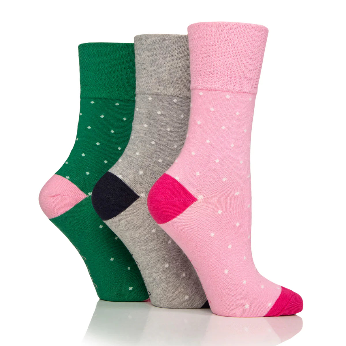Women Micro Polka Dot Gentle Grip Cotton Rich Socks