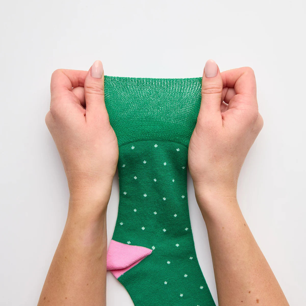 Women Micro Polka Dot Gentle Grip Cotton Rich Socks