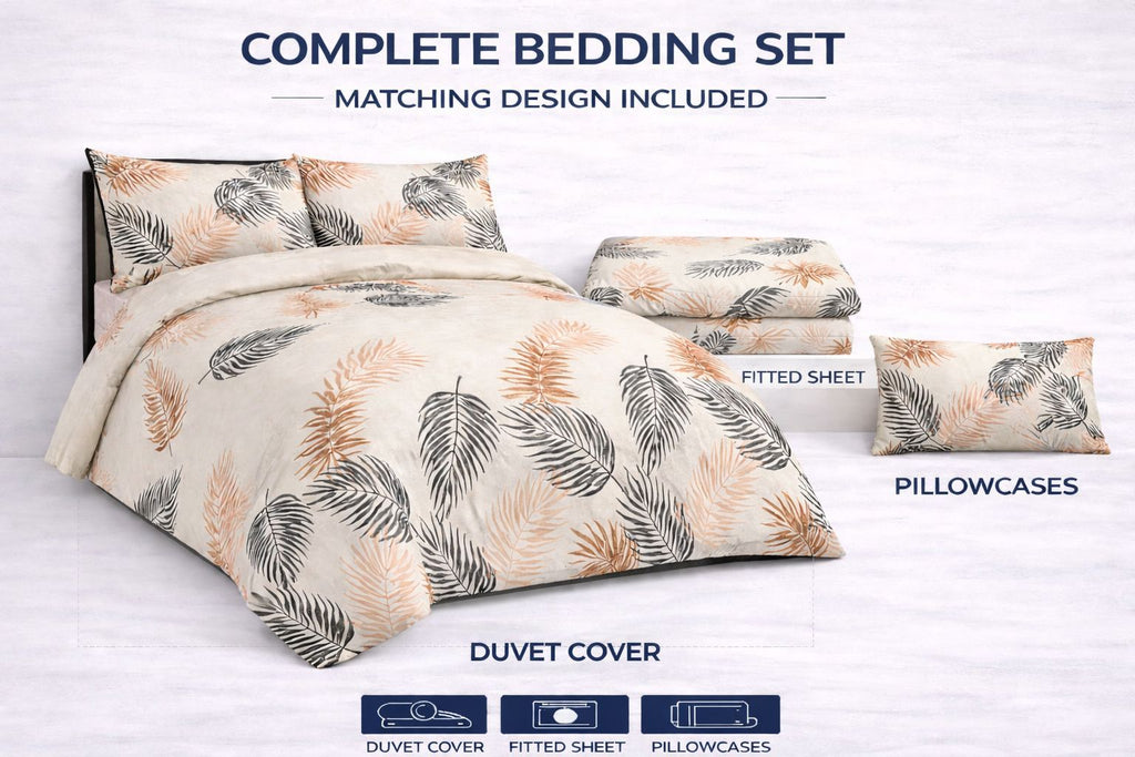 Minka Printed Complete Set | Duvet Cover + Fitted Sheet + Pillowcases