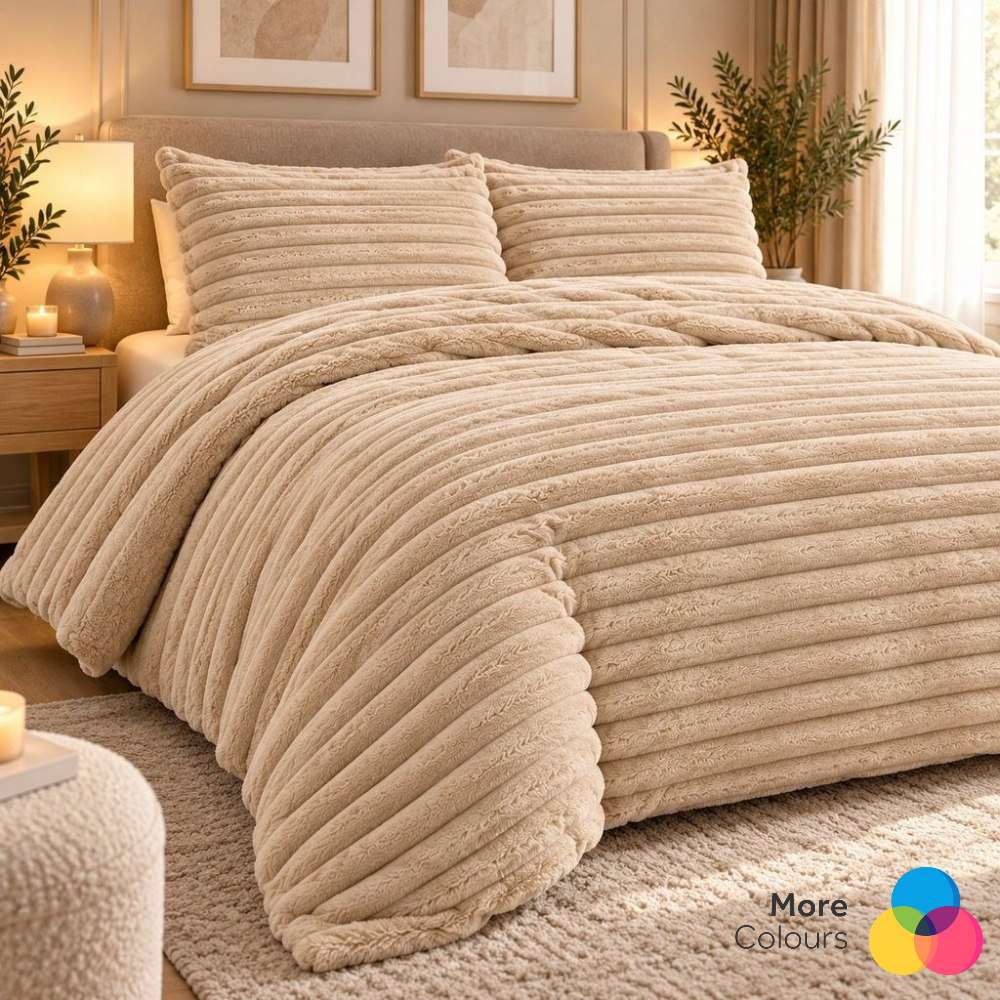 Chunky Teddy Fleece Duvet Cover Set | Cosy Fluffy Bedding