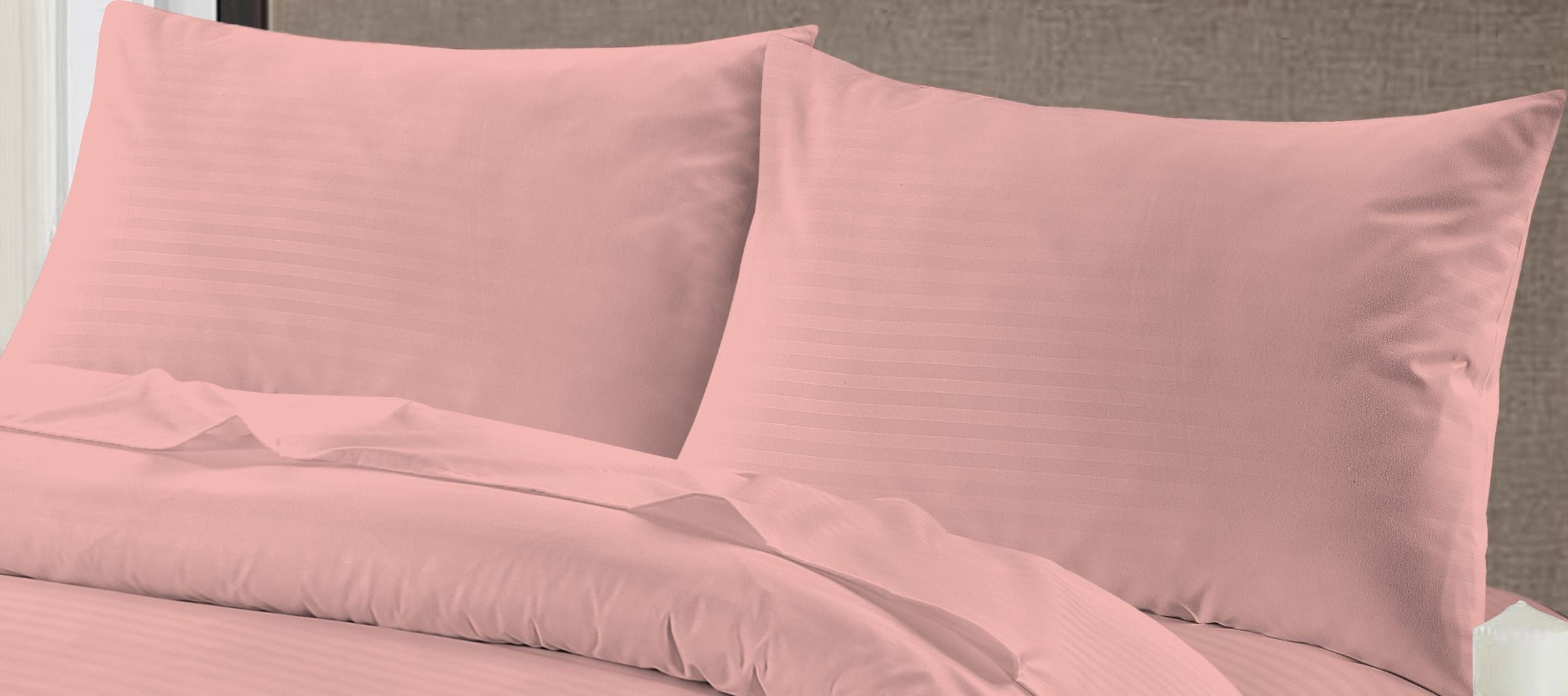 Brushed Microfibre Embossed Stripe Pillow Cases | Pack of 4