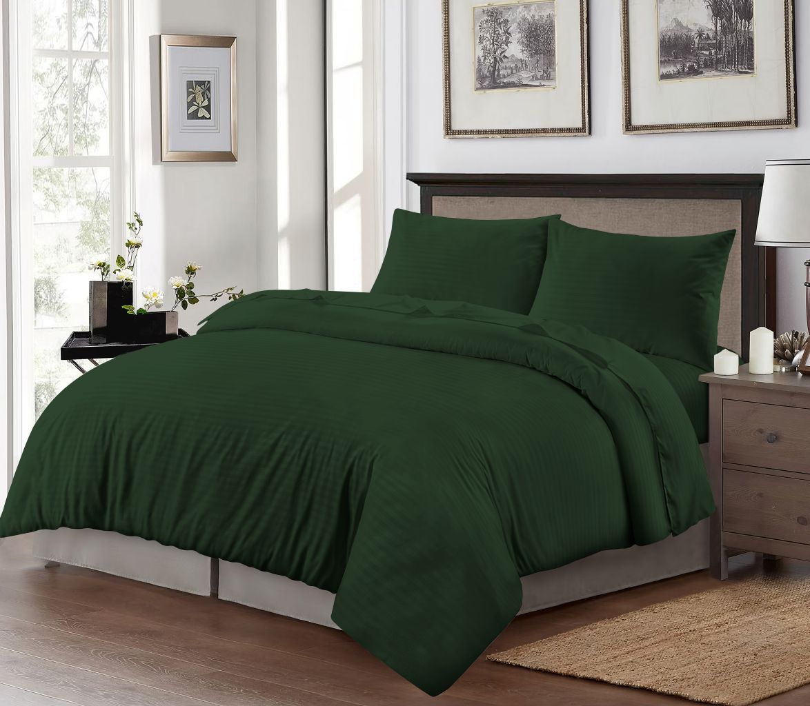 Brushed Microfibre Embossed Stripe Duvet Cover Sets