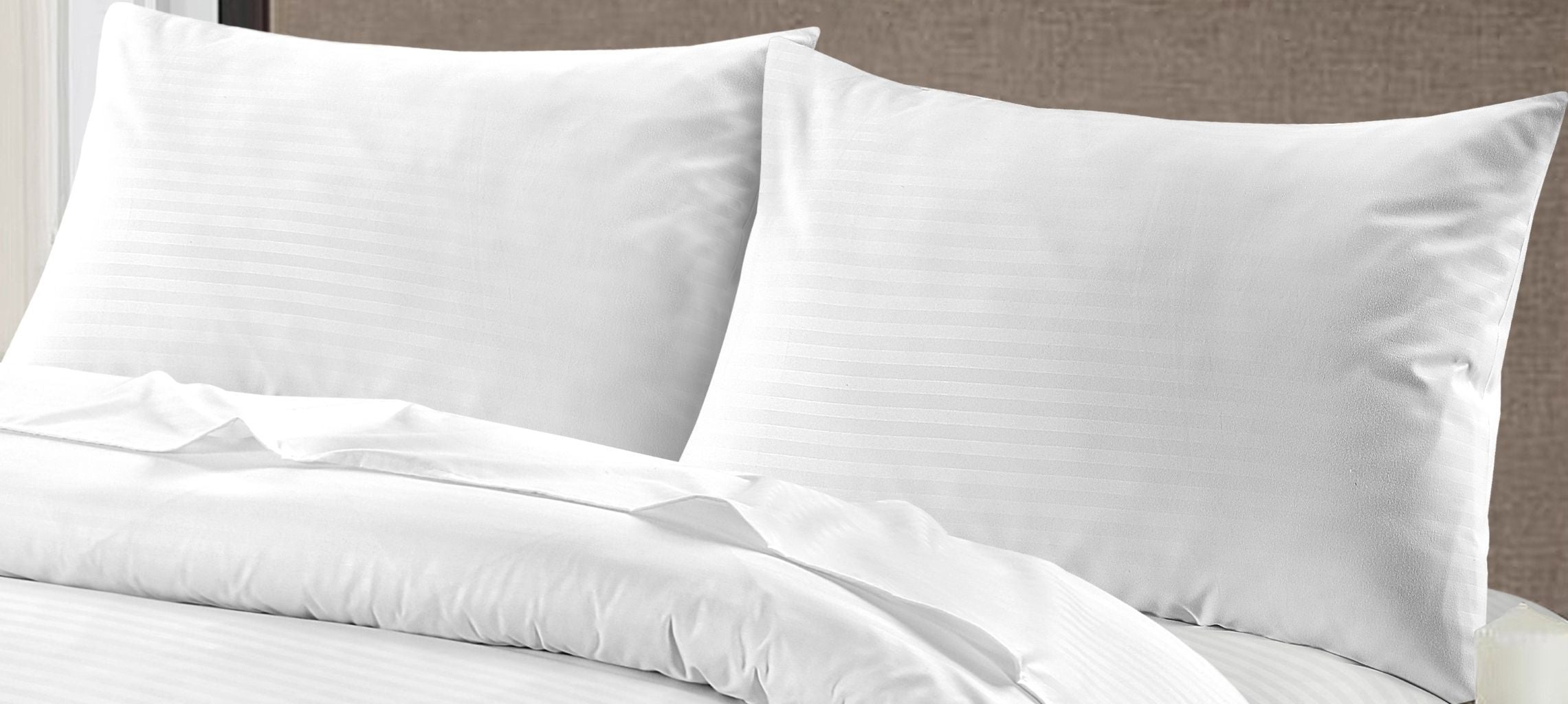 Brushed Microfibre Embossed Stripe Pillow Cases | Pack of 4