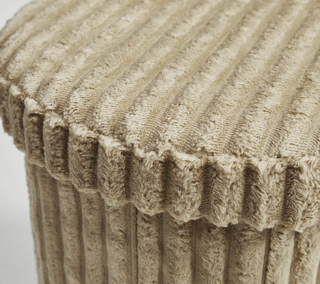 Round Ribbed Ottoman Storage Box | 40 x 40 x 37CM | 5 Colours