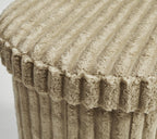 Round Ribbed Ottoman Storage Box | 40 x 40 x 37CM | 5 Colours