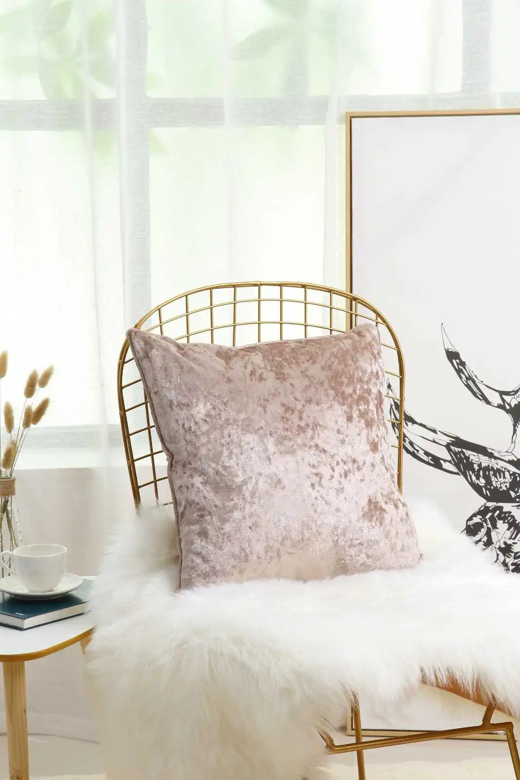 mink Crushed velvet cushion covers